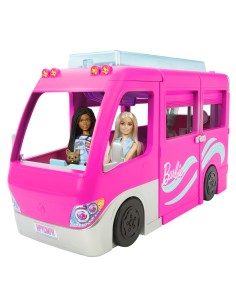 Barbie Camper dei Sogni - Veicolo con Scivolo e Piscina - 2 Cuccioli - 7 Aree Gioco - Alto 76 cm - 60+ Accessori - Regalo per