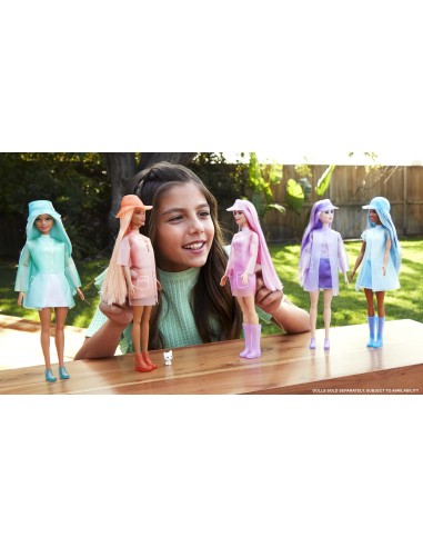 Barbie Color Reveal con 7 sorprese, Serie Sole Pioggia con Nuvolette ed Effetto Cambia Colore Regalo e Giocattolo per Bambini