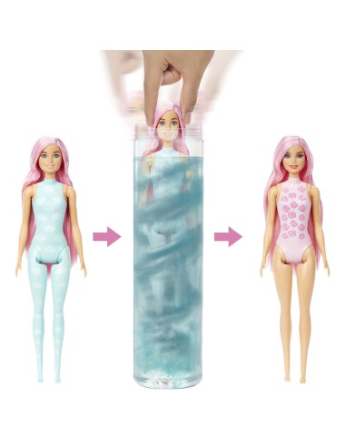 Barbie Color Reveal con 7 sorprese, Serie Sole Pioggia con Nuvolette ed Effetto Cambia Colore Regalo e Giocattolo per Bambini