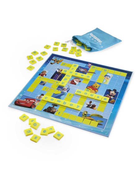 Games Scrabble Junior Disney, Il Gioco da Tavolo delle Parole Crociate con Immagini dei Personaggi Disney, per Bambini 6+ Anni