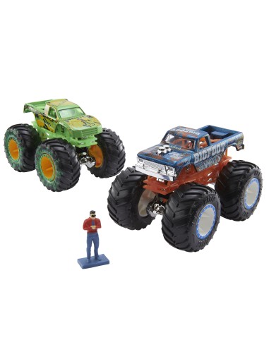 Hot Wheels Monster Trucks Torneo dei Titani Playset con Monster Truck Bigfoot e Gunkster per sfide testa a testa giocattolo per