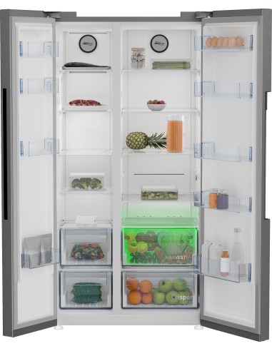 Beko GN1603140XBN frigorifero side-by-side Libera installazione 580 L E Acciaio inossidabile