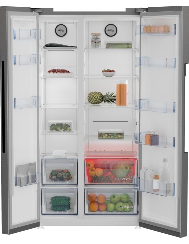Beko GN1603140XBN frigorifero side-by-side Libera installazione 580 L E Acciaio inossidabile