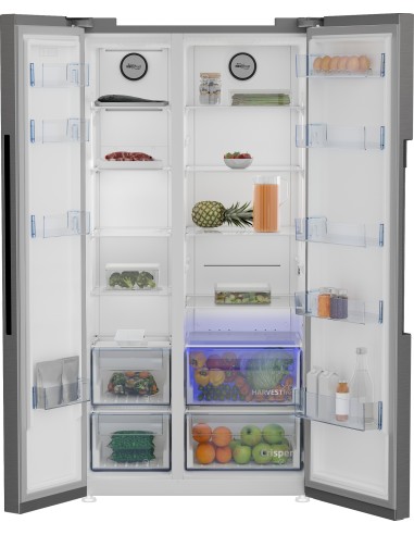 Beko GN1603140XBN frigorifero side-by-side Libera installazione 580 L E Acciaio inossidabile