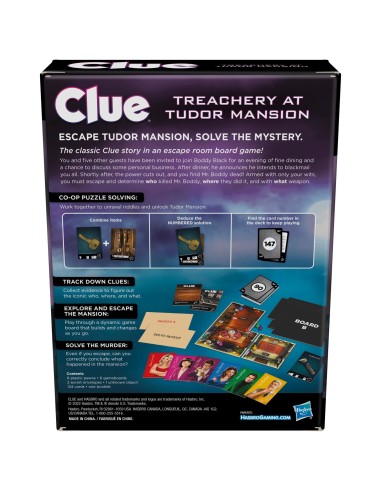 Hasbro Gaming F5699 gioco da tavolo Clue Treachery at Tudor Mansion Detective