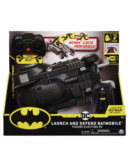 DC Comics , BATMAN, Batmobile Radiocomandata Launch and Defend, con sedile ad espulsione, dai 4 anni