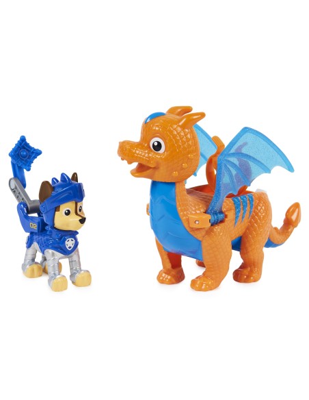 PAW Patrol , Cucciolo Rescue Knights con Drago, Personaggio con Drago a sorpresa, Giochi per bambini dai 3 anni in su