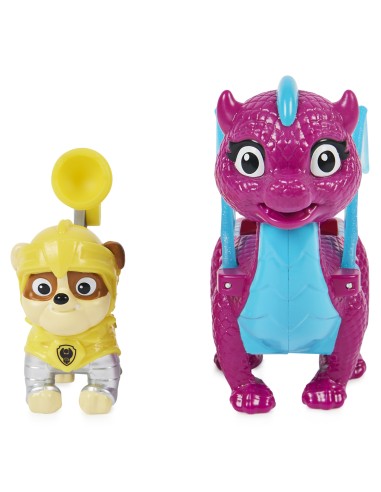 PAW Patrol , Cucciolo Rescue Knights con Drago, Personaggio con Drago a sorpresa, Giochi per bambini dai 3 anni in su