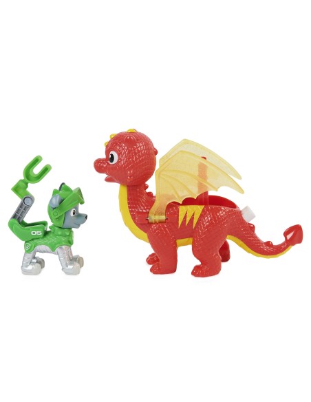 PAW Patrol , Cucciolo Rescue Knights con Drago, Personaggio con Drago a sorpresa, Giochi per bambini dai 3 anni in su