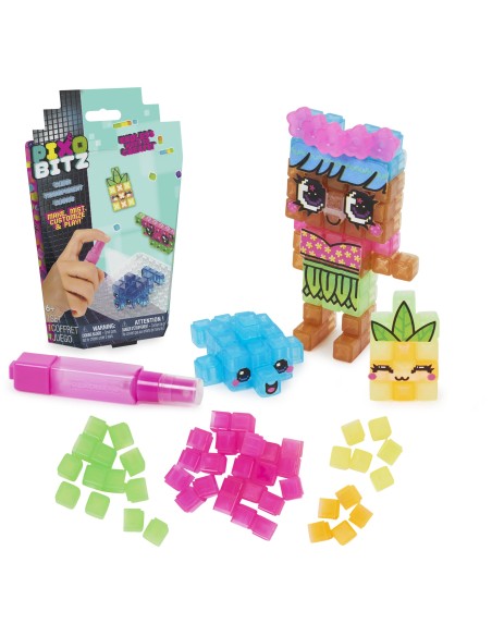 Spin Master Pixobitz - Confezione di Ricarica con 156 bitz trasparenti idroadesivi | Decorazioni e accessori per creazioni in