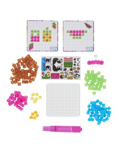 Spin Master Pixobitz - Confezione di Ricarica con 156 bitz trasparenti idroadesivi | Decorazioni e accessori per creazioni in