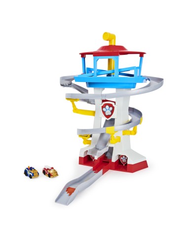 PAW Patrol , Set Di Gioco Adventure Bay Pista da Corsa Die Cast con 2 Veicoli Esclusivi, In Scala 1 55