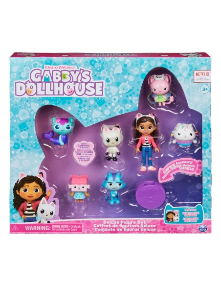 Gabby's Dollhouse , Confezione deluxe con Gabby e gattini, 7 personaggi di Gabby, giochi per bambini dai 3 anni in su