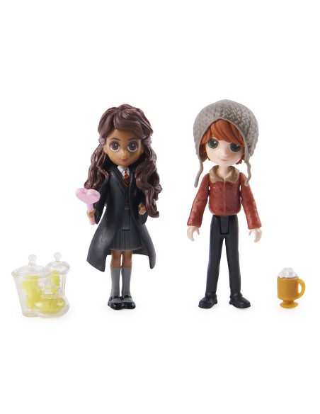 Wizarding World | Set Amicizia con personaggi Ron Weasley e Calì Patil | Bambole da 7.5cm | 2 accessori | Giocattoli per