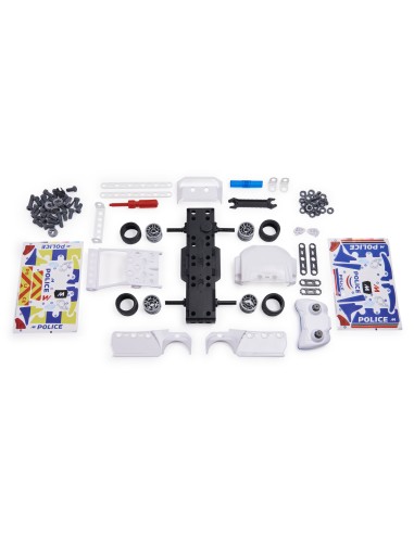 Meccano JUNIOR, Radiocomando della Polizia, Costruzioni per bambini, 73 pezzi in plastica, Giocattoli per bambini dai 5 anni in