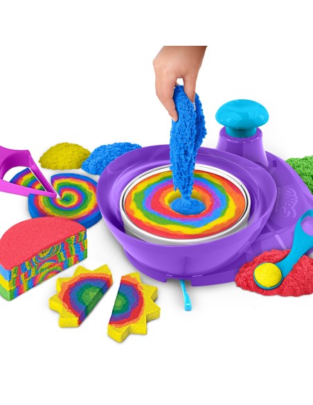 Kinetic Sand |Set Gioco Swirl N' Surprise |Sabbia colorata in 4 variazioni | Sabbia cinetica 907gr | Sabbia magica da modellare