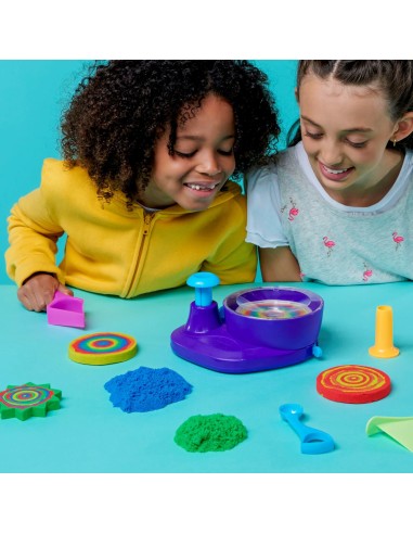 Kinetic Sand |Set Gioco Swirl N' Surprise |Sabbia colorata in 4 variazioni | Sabbia cinetica 907gr | Sabbia magica da modellare