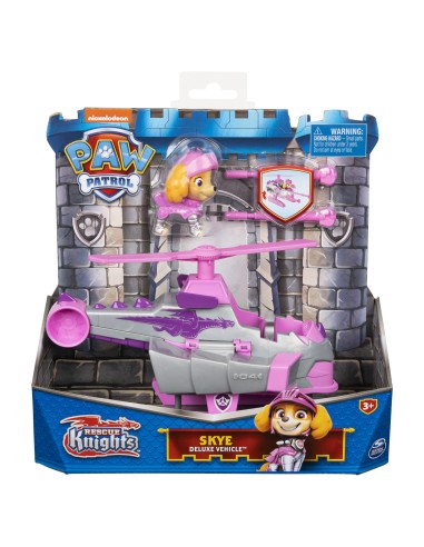 PAW Patrol Veicolo Rescue Knights di Skye Elicottero con personaggio Giochi per bambini dai 3 anni in su