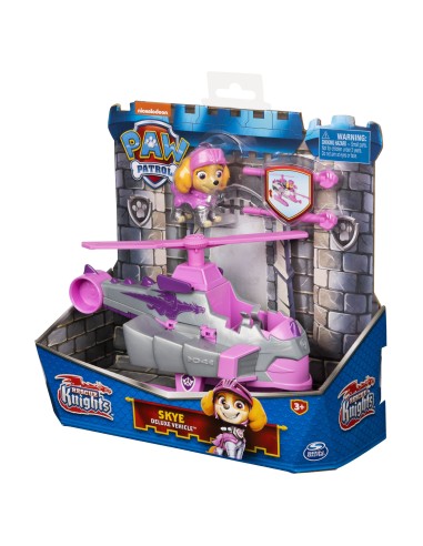 PAW Patrol Veicolo Rescue Knights di Skye Elicottero con personaggio Giochi per bambini dai 3 anni in su