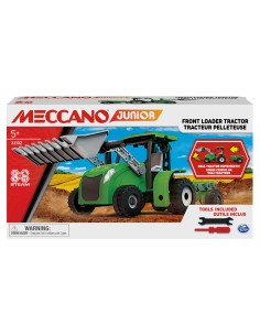 Meccano JUNIOR, Trattore con ruspa, Costruzioni per bambini, 114 pezzi in plastica, Giocattoli per bambini dai 5 anni in su