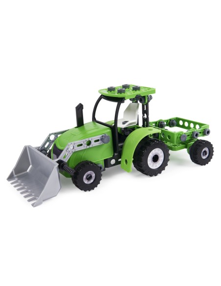 Meccano JUNIOR, Trattore con ruspa, Costruzioni per bambini, 114 pezzi in plastica, Giocattoli per bambini dai 5 anni in su