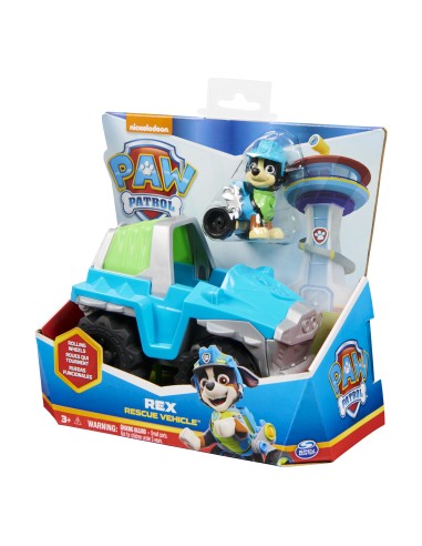 PAW Patrol , Veicolo da salvataggio di Rex, Veicolo e personaggio di Rex, Giochi per bambini dai 3 anni in su