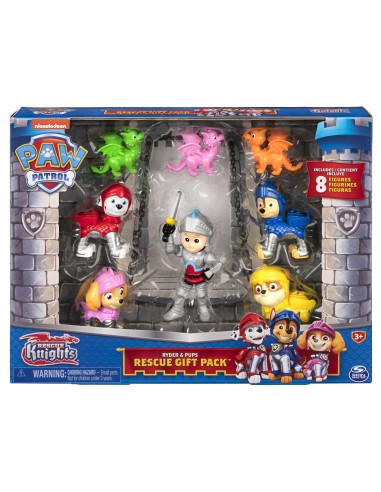 PAW Patrol Rescue Knights Gift Pack da 5 personaggi e 3 draghi