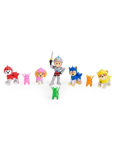 PAW Patrol Rescue Knights Gift Pack da 5 personaggi e 3 draghi