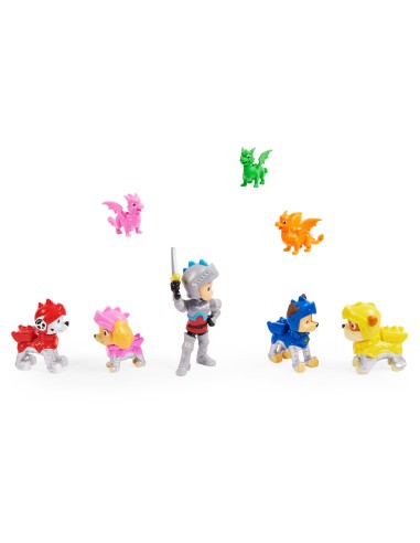 PAW Patrol Rescue Knights Gift Pack da 5 personaggi e 3 draghi