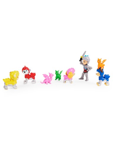 PAW Patrol Rescue Knights Gift Pack da 5 personaggi e 3 draghi