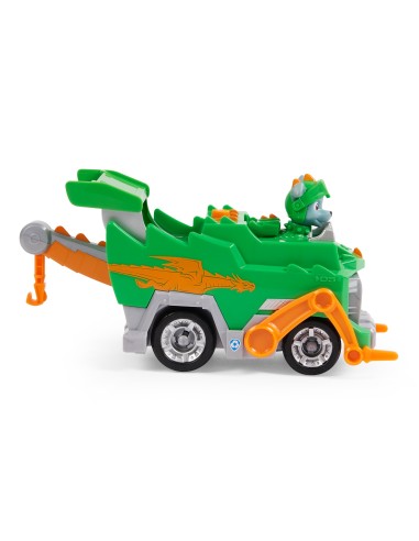 PAW Patrol | Veicolo Rescue Knights di Rocky | Camion per la raccolta di rifiuti riciclabili con personaggio | Giochi per
