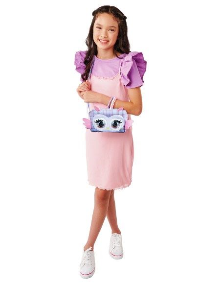 Purse Pets , Print Perfect Hoot Couture Owl, animale giocattolo e borsa interattiva con oltre 30 effetti sonori e reazioni,