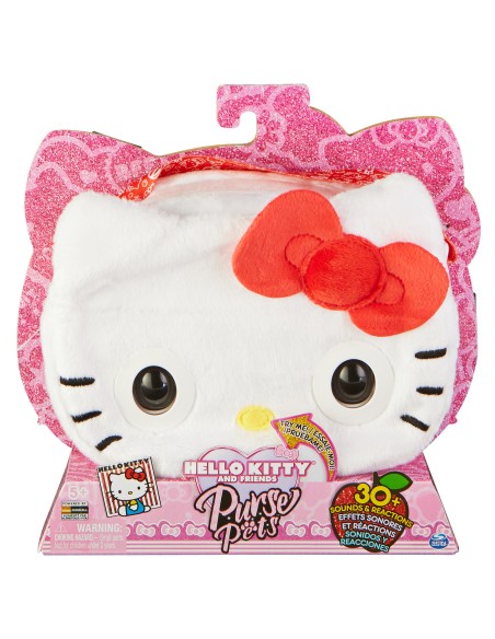 Purse Pets , Sanrio Hello Kitty and Friends, animale giocattolo e borsa interattiva Hello Kitty con oltre 30 suoni e reazioni,