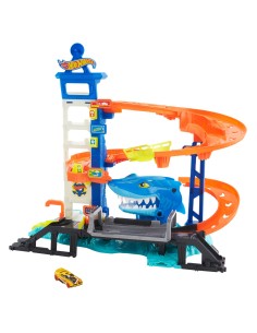 Hot Wheels City Set Super Squalo Playset con 1 macchinina , pista a tema nemesi, si collega ad altri playset, giocattolo per