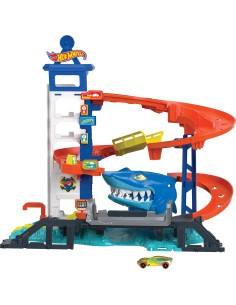 Hot Wheels City Set Super Squalo Playset con 1 macchinina , pista a tema nemesi, si collega ad altri playset, giocattolo per 2