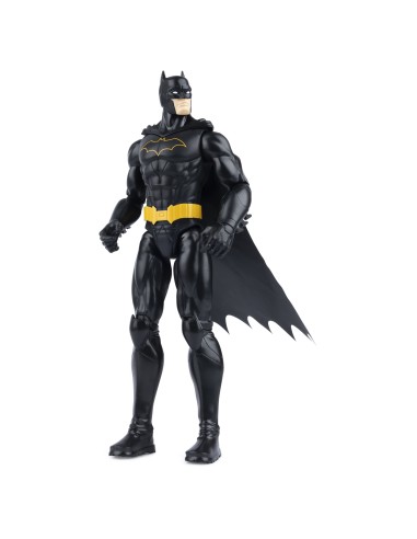 DC Comics | BATMAN | Personaggio Batman in scala 30 cm con decorazioni e armatura nera originale, mantello e 11 punti di