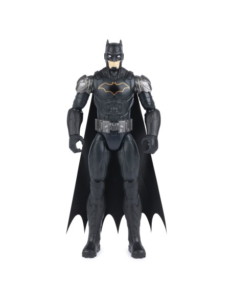 DC Comics | BATMAN | Personaggio Batman in scala 30 cm con Armatura Combact Grigio, mantello e 11 punti di articolazione -