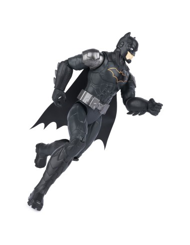 DC Comics | BATMAN | Personaggio Batman in scala 30 cm con Armatura Combact Grigio, mantello e 11 punti di articolazione -