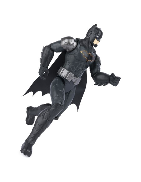 DC Comics | BATMAN | Personaggio Batman in scala 30 cm con Armatura Combact Grigio, mantello e 11 punti di articolazione -