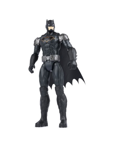 DC Comics | BATMAN | Personaggio Batman in scala 30 cm con Armatura Combact Grigio, mantello e 11 punti di articolazione -