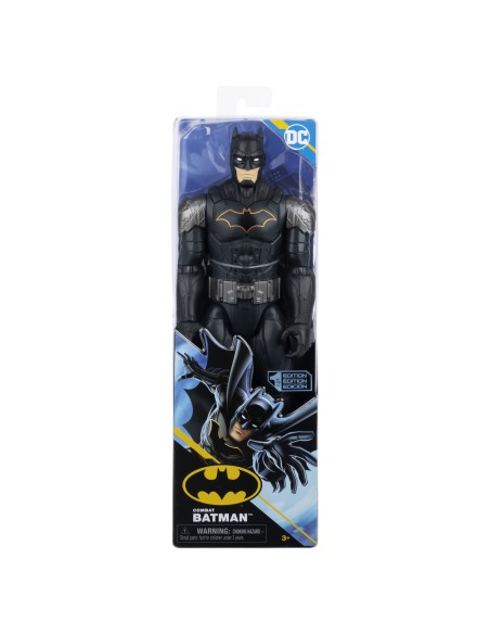 DC Comics | BATMAN | Personaggio Batman in scala 30 cm con Armatura Combact Grigio, mantello e 11 punti di articolazione -