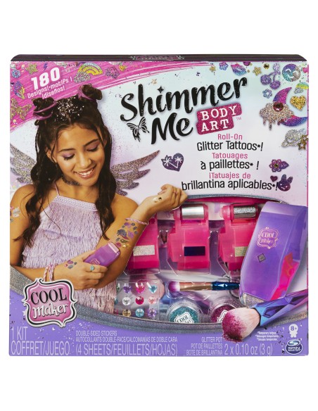 Cool Maker SHIMMER ME Rullo per tatuaggi | Gioco Tatuaggi Bambina | 4 colori e 180 motivi | Tattoo bambini | Giocattolo per