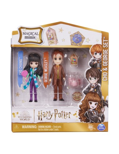 Wizarding World | Set Amicizia con personaggi George Weasley e Cho Chang | Bambole da 7.5cm | 2 accessori | Giocattoli per