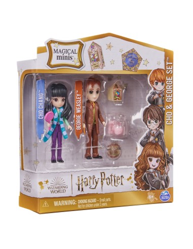 Wizarding World | Set Amicizia con personaggi George Weasley e Cho Chang | Bambole da 7.5cm | 2 accessori | Giocattoli per