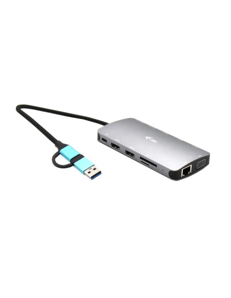 i-tec USB 3.0 USB-C Thunderbolt 3x Display Metal Nano Dock with LAN + Power Delivery 100 W