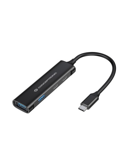 Conceptronic HUBBIES12B hub di interfaccia USB 3.2 Gen 1 (3.1 Gen 1) Type-C 5000 Mbit s Nero