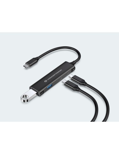 Conceptronic HUBBIES12B hub di interfaccia USB 3.2 Gen 1 (3.1 Gen 1) Type-C 5000 Mbit s Nero