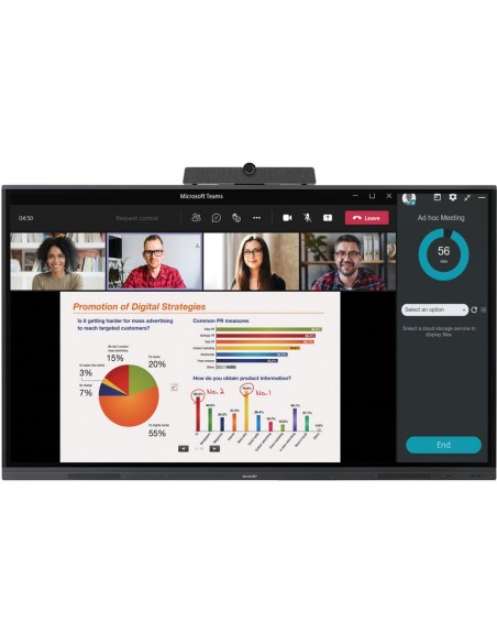 Sharp PN-L652B lavagna interattiva 165,1 cm (65") 3840 x 2160 Pixel Touch screen Nero
