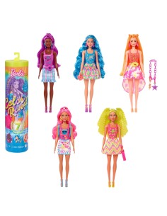 Barbie Color Reveal con 7 sorprese, Serie Fluo Tie-Dye con stampa Tie-Dye ed effetto cambia colore, Giocattolo e regalo per