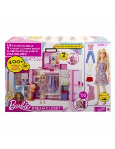 Barbie Armadio dei Sogni Playset con bambola bionda, largo più di 60 cm, 15+ aree per riporre gli accessori, specchio, scivolo